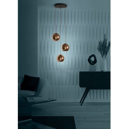 Eglo - Kattokruunu johdossa 3xE27/40W/230V kupari