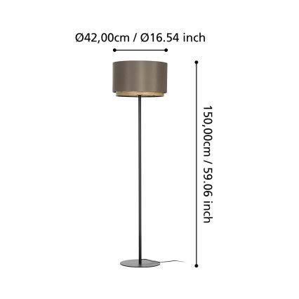 Eglo - Lattialamppu 1xE27/40W/230V ruskea