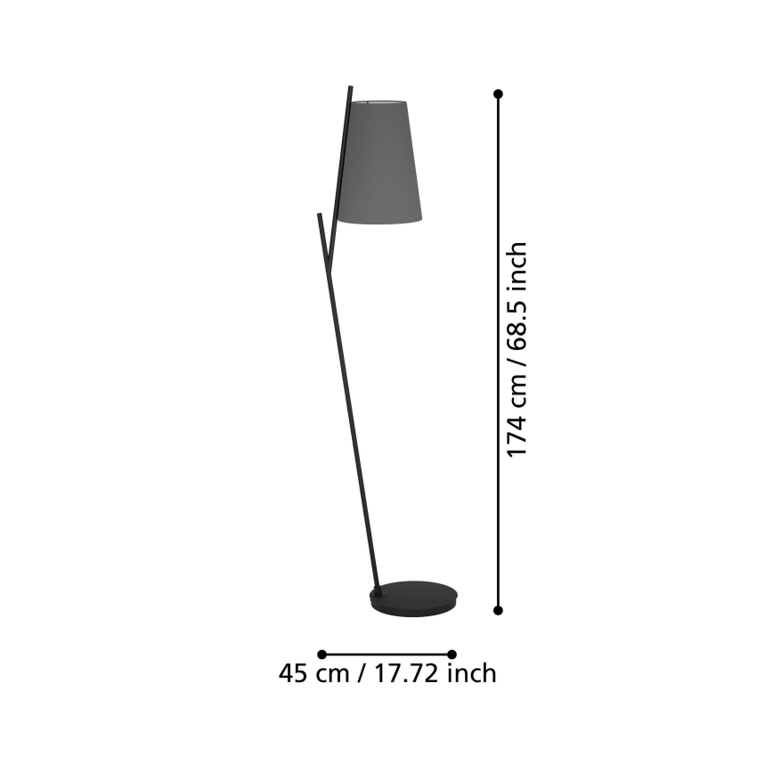 Eglo - Lattialamppu 1xE27/40W/230V harmaa
