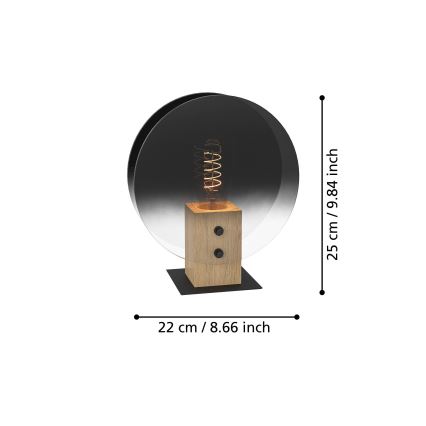 Eglo - Kattokruunu johdossa 1xE27/40W/230V savuinen