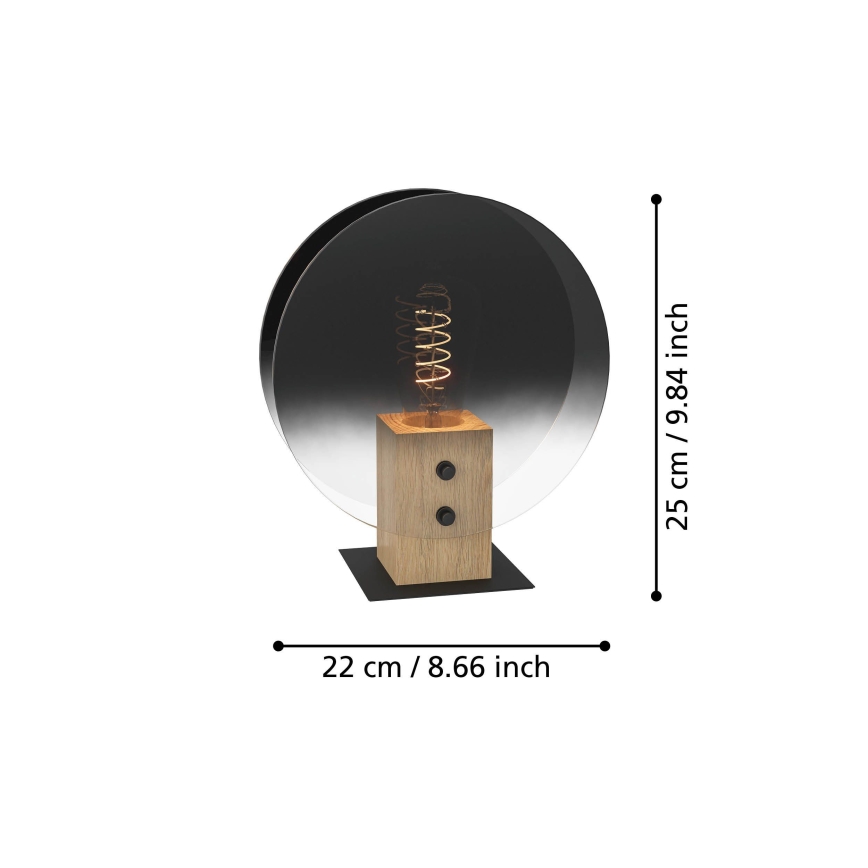 Eglo - Kattokruunu johdossa 1xE27/40W/230V savuinen
