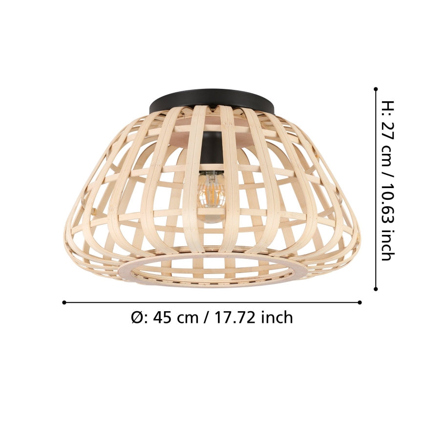 Eglo - Kattovalo 1xE27/40W/230V bambu