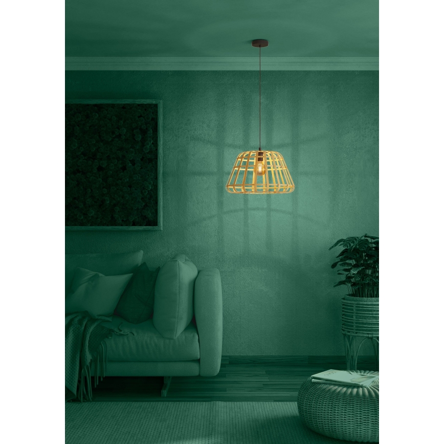 Eglo - Kattokruunu johdossa 1xE27/40W/230V halkaisija 50 cm bambu