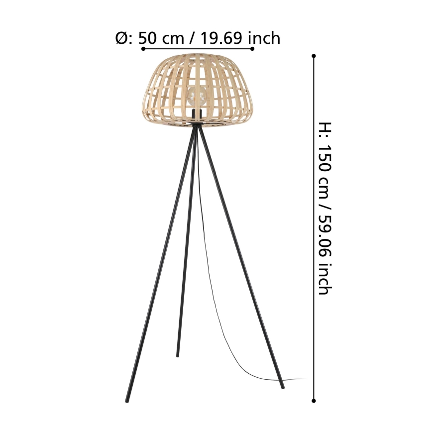 Eglo - Lattialamppu 1xE27/40W/230V bambu