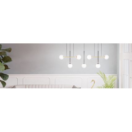 Eglo - Kattokruunu johdossa 7xE14/40W/230V kulta/musta