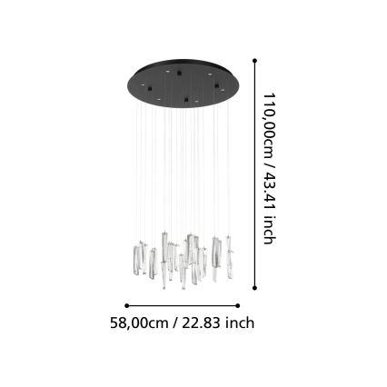Eglo - Himmennettävä LED-kattokruunu johdossa 6xLED/4,2W/230V 3000K läpinäkyvä