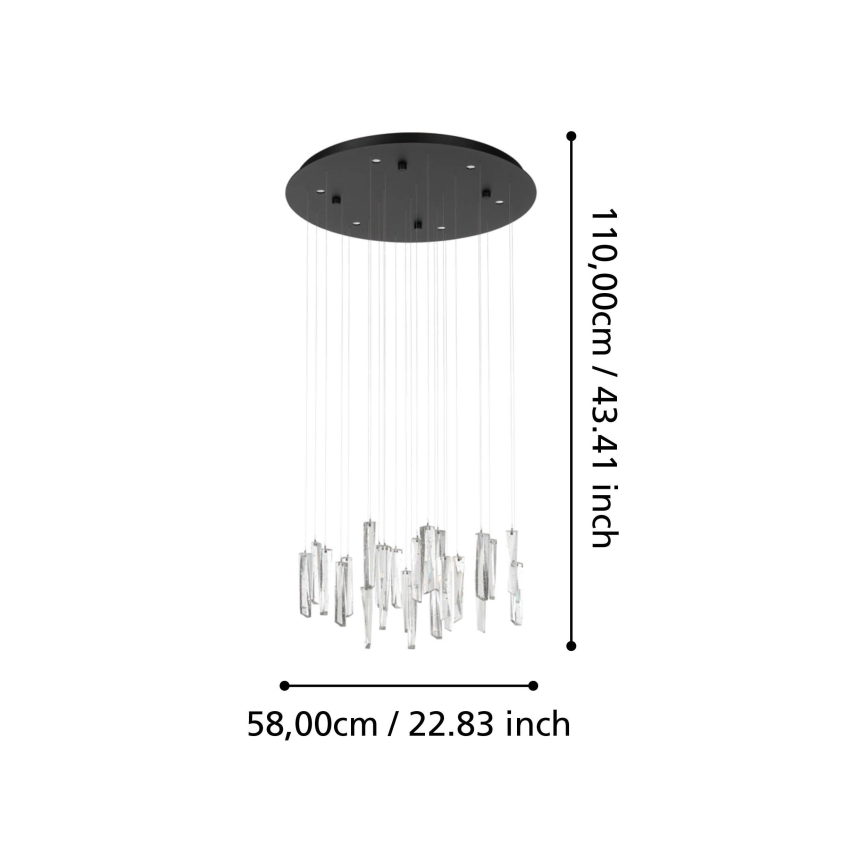 Eglo - Himmennettävä LED-kattokruunu johdossa 6xLED/4,2W/230V 3000K läpinäkyvä
