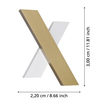 Eglo - LED-seinävalaisin 2xLED/5W/230V 3000K kulta/valkoinen