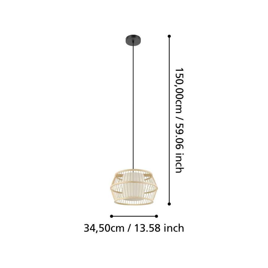 Eglo - Kattokruunu johdossa 1xE27/40W/230V bambu