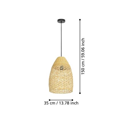 Eglo - Kattokruunu johdossa 1xE27/40W/230V halkaisija 35 cm bambu