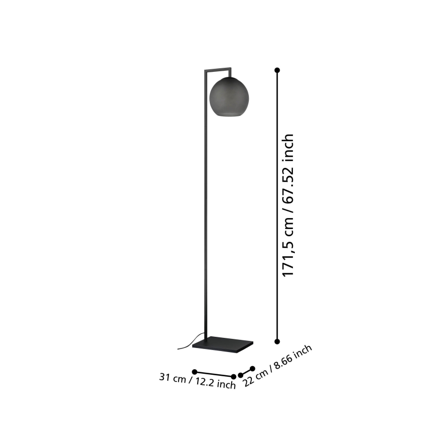 Eglo - Lattialamppu 1xE27/40W/230V savuinen