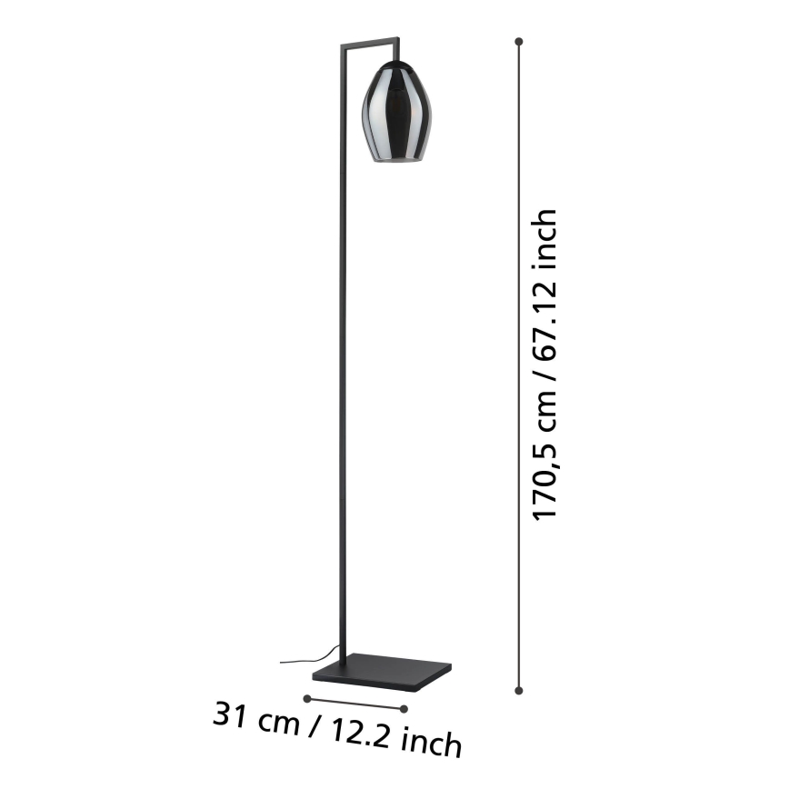 Eglo - Lattialamppu 1xE27/40W/230V savuinen