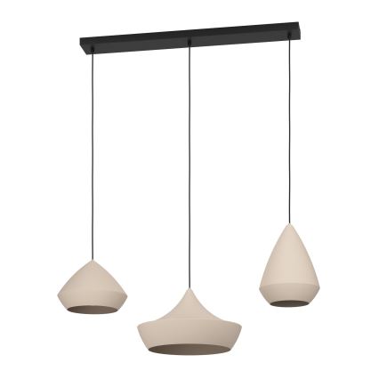 Eglo - Kattokruunu johdossa 3xE27/28W/230V beige