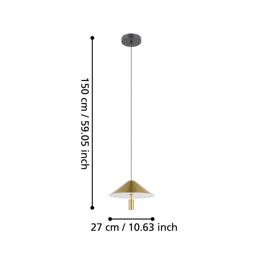 Eglo - LED-kattokruunu johdossa LED/12W/230V 3000K kulta
