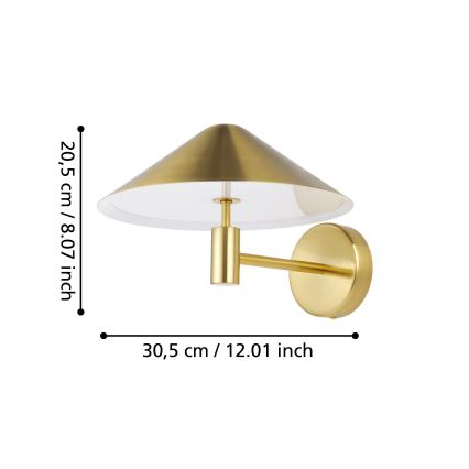 Eglo - LED-seinävalaisin LED/12W/230V 3000K kulta