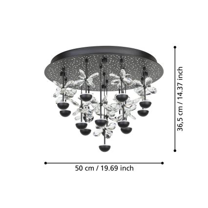Eglo - Himmennettävä LED-kattovalaisin LED/27W/230V 3000K musta
