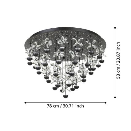 Eglo - Himmennettävä LED-kattovalaisin LED/77,4W/230V 3000K musta