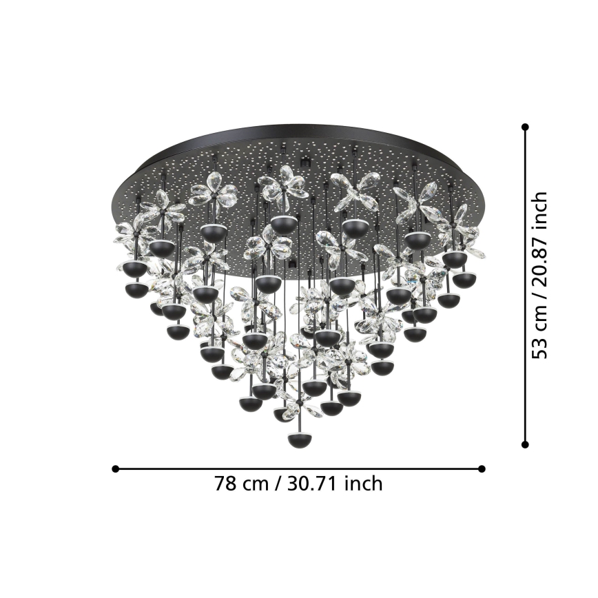 Eglo - Himmennettävä LED-kattovalaisin LED/77,4W/230V 3000K musta