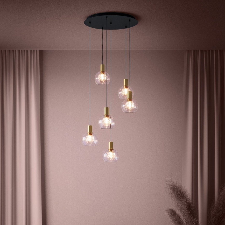 Eglo 390279 - Himmennettävä LED-kattokruunu johdossa 6xLED/5,4W/230V 3000K halkaisija 54 cm kulta