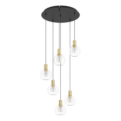 Eglo 390279 - Himmennettävä LED-kattokruunu johdossa 6xLED/5,4W/230V 3000K halkaisija 54 cm kulta