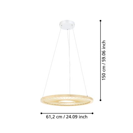 Eglo - Himmennettävä LED-kattokruunu johdossa LED/36W/230V 4000K beige