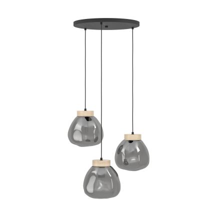Eglo - Kattokruunu johdossa 3xE27/40W/230V savuinen