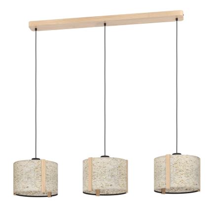 Eglo - Kattokruunu johdossa 3xE27/25W/230V beige