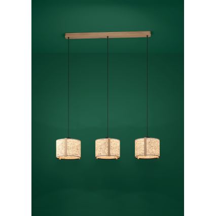 Eglo - Kattokruunu johdossa 3xE27/25W/230V beige