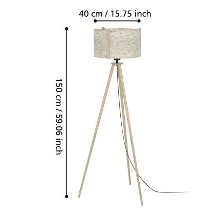 Eglo - Lattialamppu 1xE27/25W/230V beige