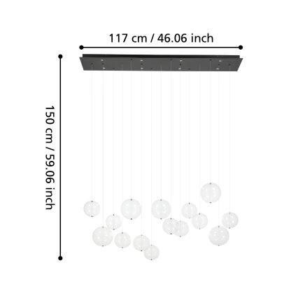 Eglo - Himmennettävä LED-kattokruunu johdossa 8xLED/4,2W/230V 3000K läpinäkyvä