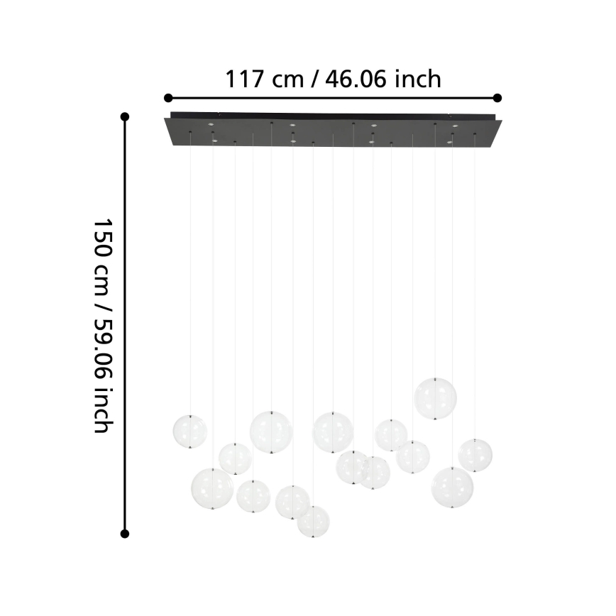 Eglo - Himmennettävä LED-kattokruunu johdossa 8xLED/4,2W/230V 3000K läpinäkyvä