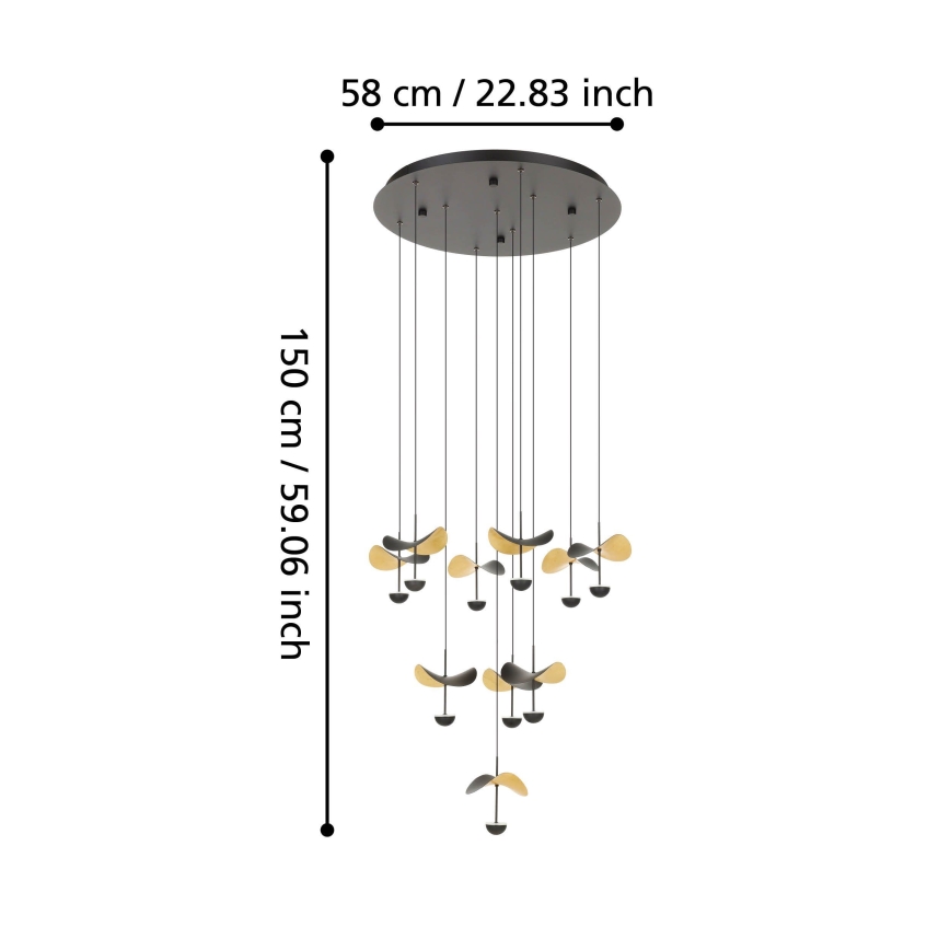 Eglo - Himmennettävä LED-kattokruunu johdossa 10xLED/2,3W/230V 3000K halkaisija 58 cm