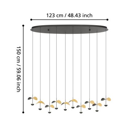 Eglo - Himmennettävä LED-kattokruunu johdossa 10xLED/2,3W/230V 3000K