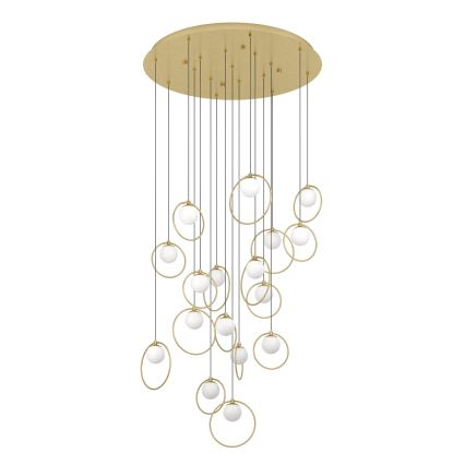 Eglo - Himmennettävä LED-kattokruunu johdossa 17xLED/3W/230V 3000K halkaisija 78 cm kulta