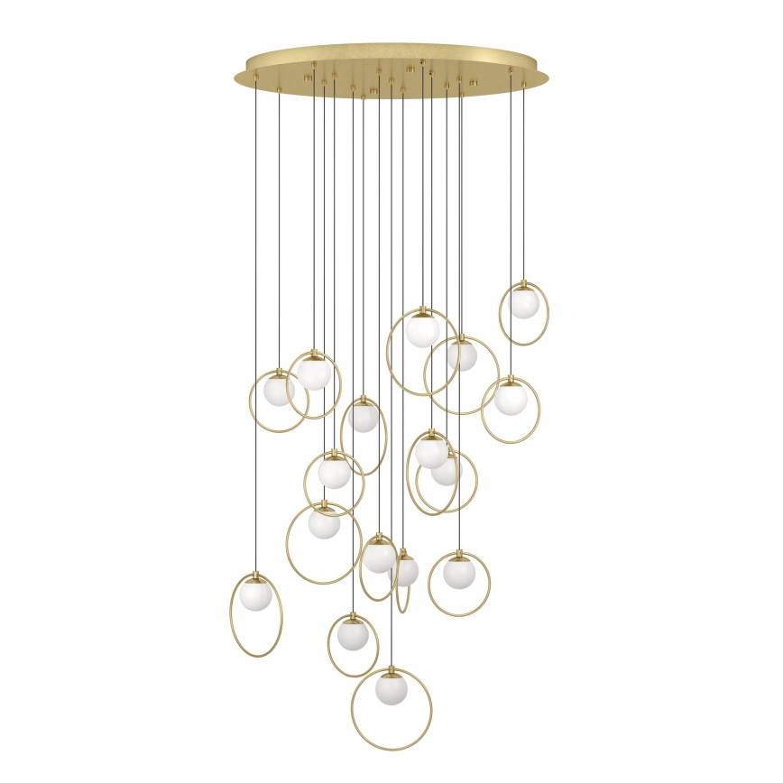 Eglo - Himmennettävä LED-kattokruunu johdossa 17xLED/3W/230V 3000K halkaisija 78 cm kulta