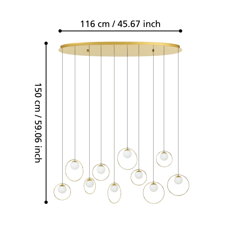 Eglo - Himmennettävä LED-kattokruunu johdossa 10xLED/3W/230V 3000K kulta