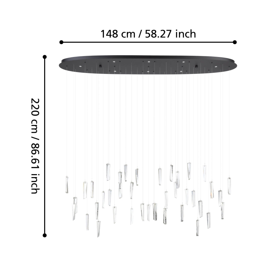 Eglo - Himmennettävä LED-kattokruunu johdossa 8xLED/4,2W/230V 3000K läpinäkyvä