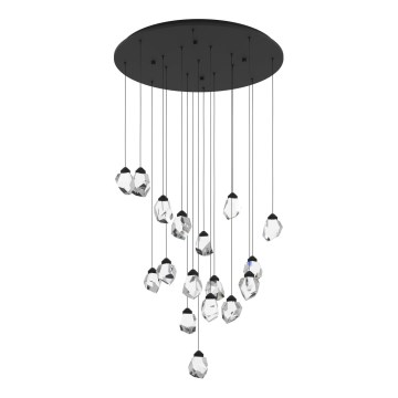 Eglo 390357 - Himmennettävä LED-kattokruunu johdossa SINDICAT 17xLED/3W/230V musta/läpinäkyvä