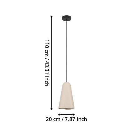 Eglo - Kattokruunu johdossa 1xE27/40W/230V beige