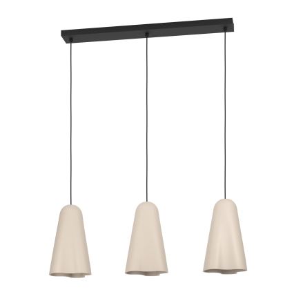 Eglo - Kattokruunu johdossa 3xE27/40W/230V beige