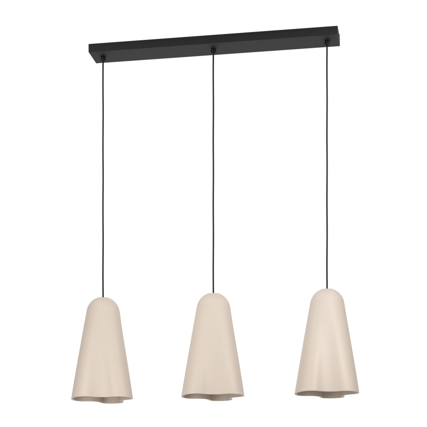 Eglo - Kattokruunu johdossa 3xE27/40W/230V beige