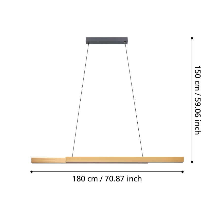Eglo - Himmennettävä LED-kattokruunu johdossa LED/21W/230V 3000K ruskea