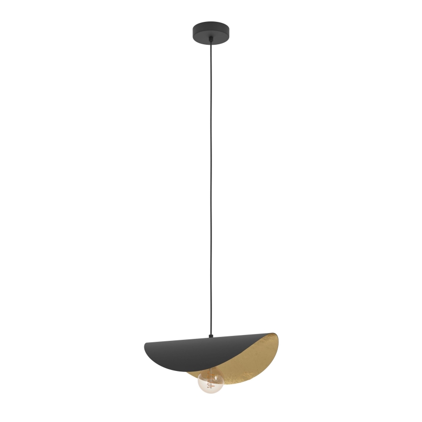 Eglo - Kattokruunu johdossa 1xE27/40W/230V 41 cm musta/kulta