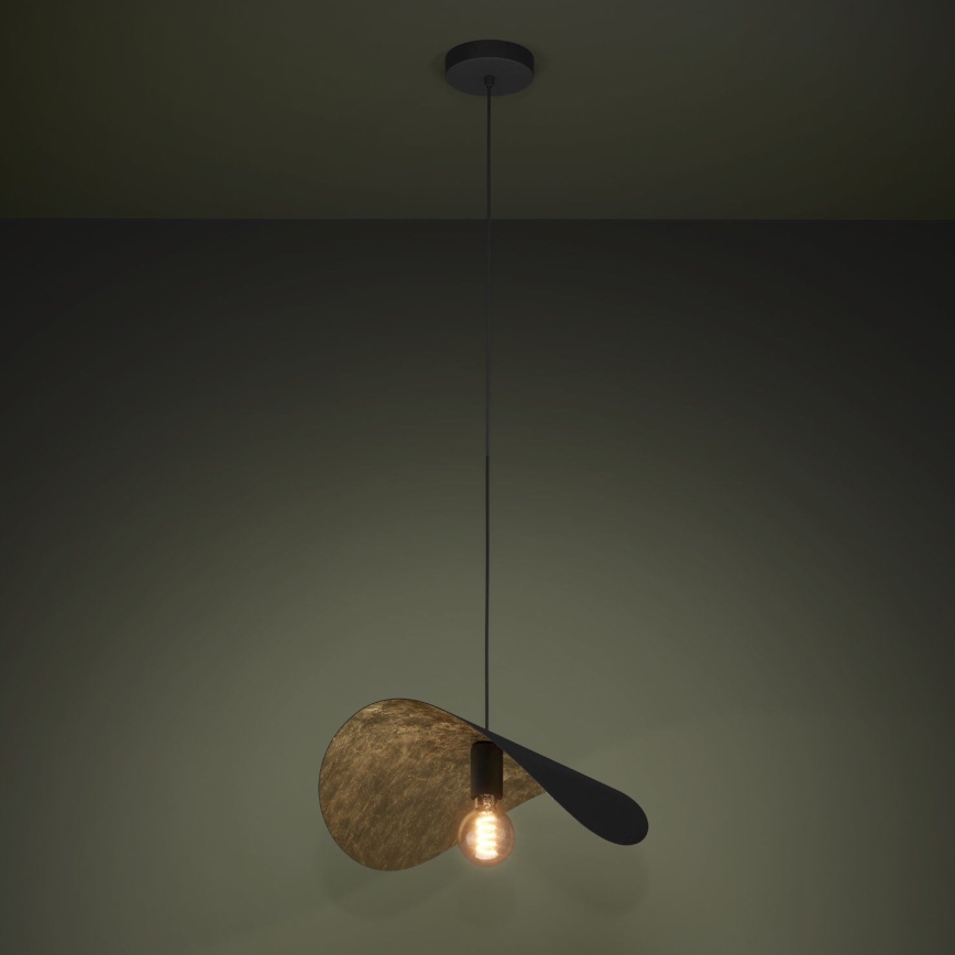 Eglo - Kattokruunu johdossa 1xE27/40W/230V 53 cm musta/kulta