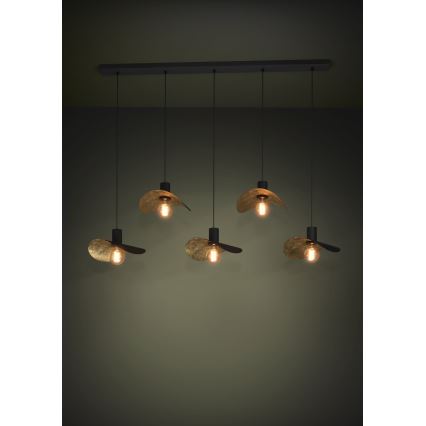 Eglo - Kattokruunu johdossa 5xE27/40W/230V musta/kulta