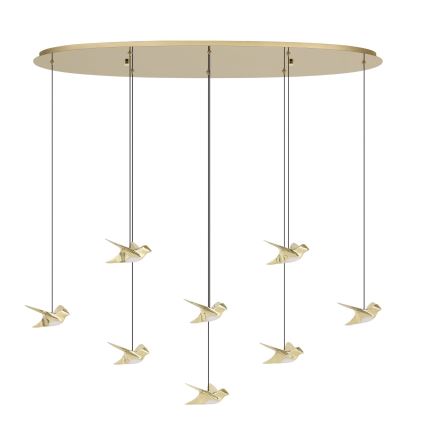 Eglo - Himmennettävä LED-kattokruunu johdossa 8xLED/4,2W/230V 3000K kulta