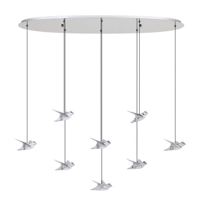 Eglo - Himmennettävä LED-kattokruunu johdossa 8xLED/4,2W/230V 3000K kiiltävä kromi