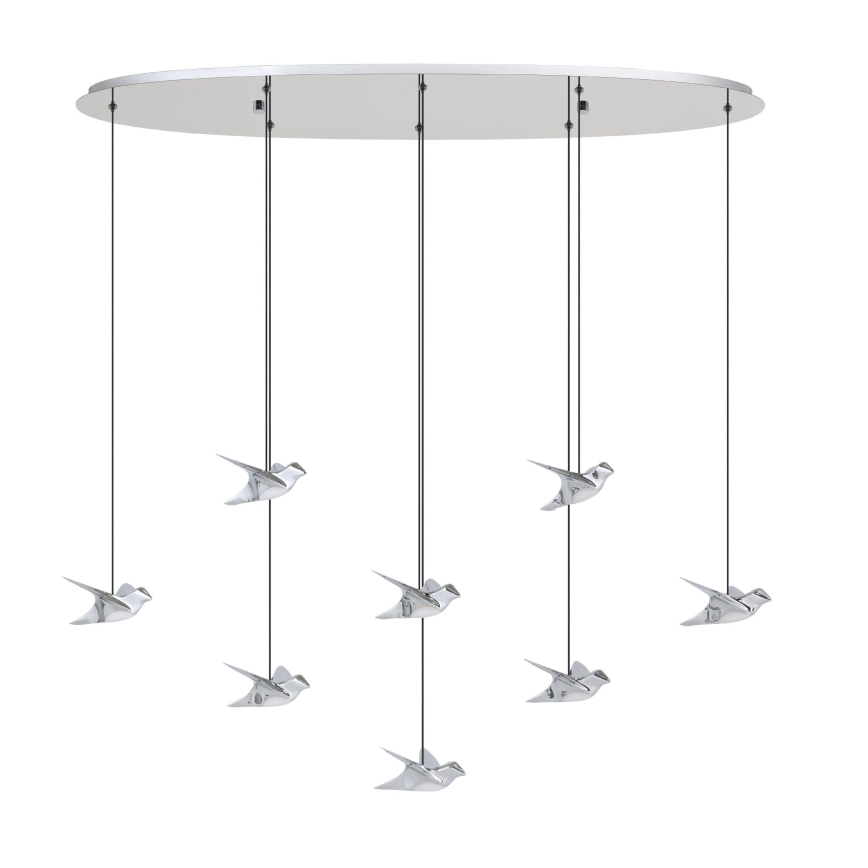 Eglo - Himmennettävä LED-kattokruunu johdossa 8xLED/4,2W/230V 3000K kiiltävä kromi