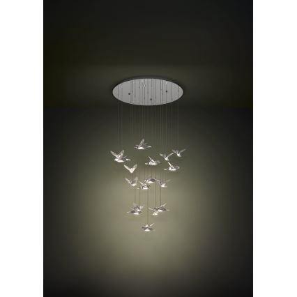 Eglo - Himmennettävä LED-kattokruunu johdossa 17xLED/3W/230V 3000K kiiltävä kromi