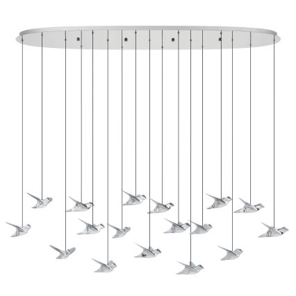 Eglo - Himmennettävä LED-kattokruunu johdossa 17xLED/3W/230V 3000K kiiltävä kromi